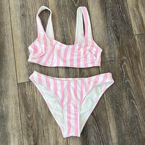 New Stoney Clover x Target Pink and White Stripe Bikini
